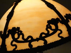 Art Nouveau Slag Glass Table Lamp