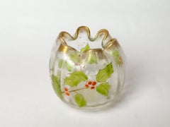 Art Nouveau Small Glass Bulb Vase by Legras