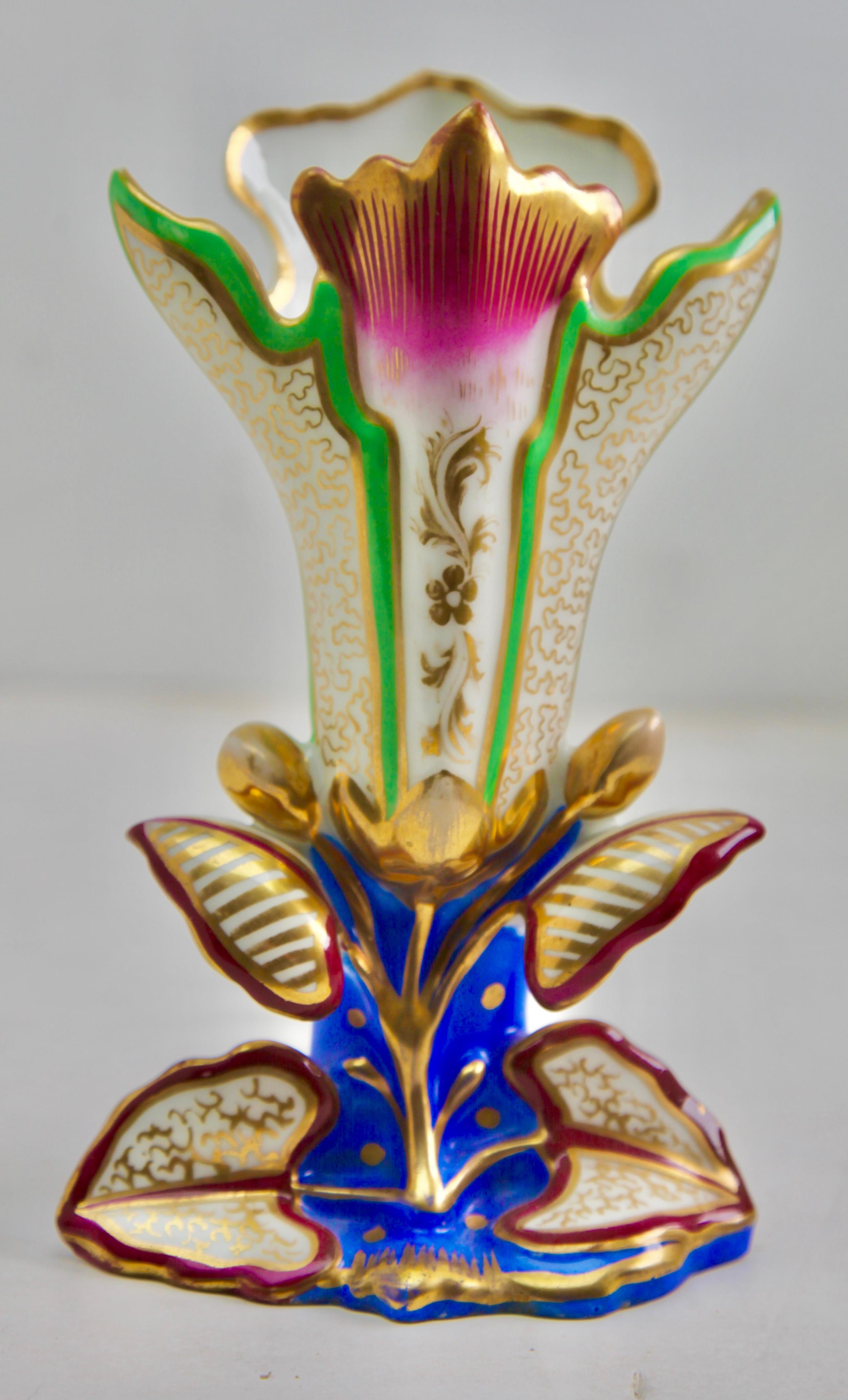 Art Nouveau Small Porcelain Vase Hand-Painted, 1930s For Sale 5