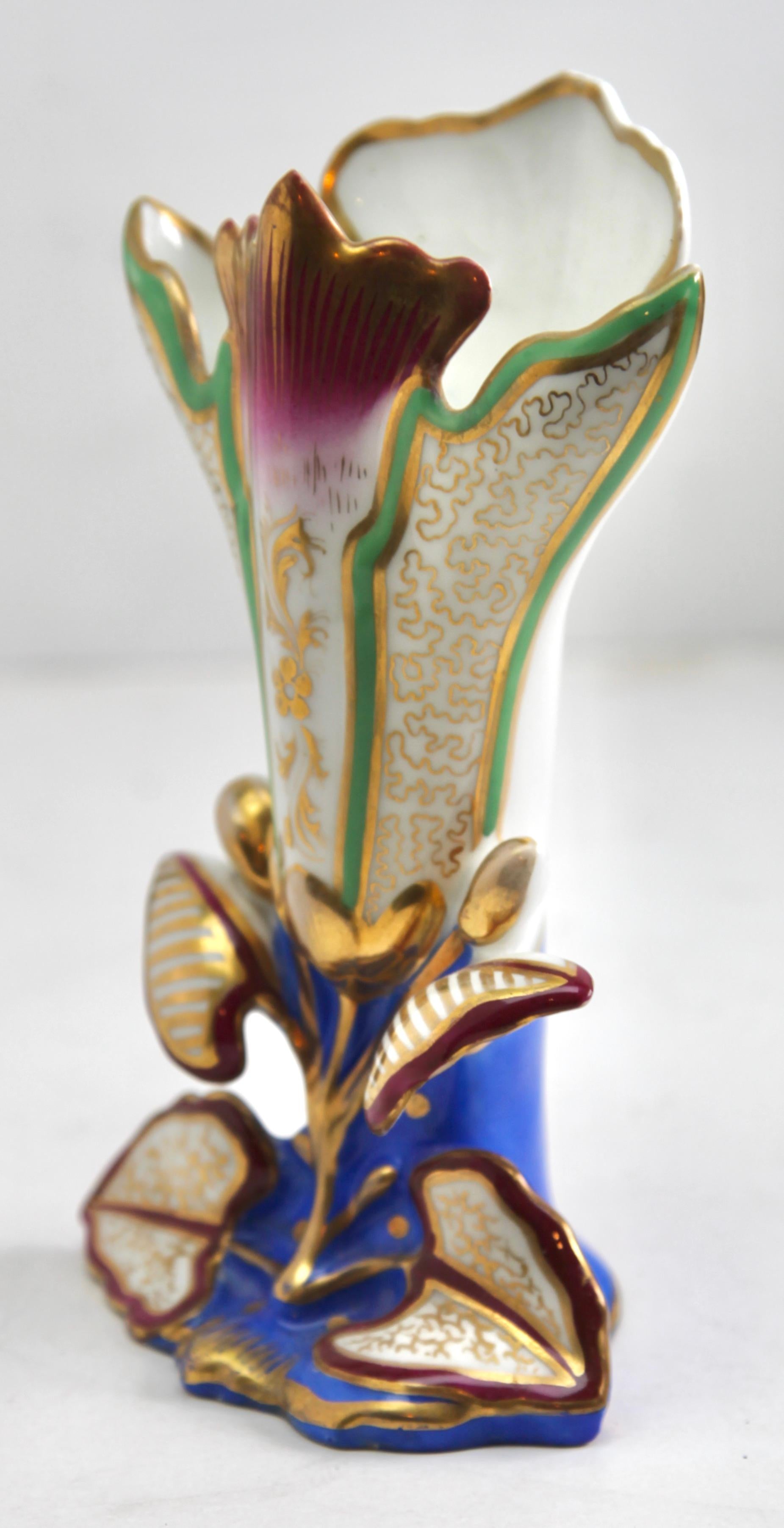 Art Nouveau Small Porcelain Vase Hand-Painted, 1930s For Sale 1