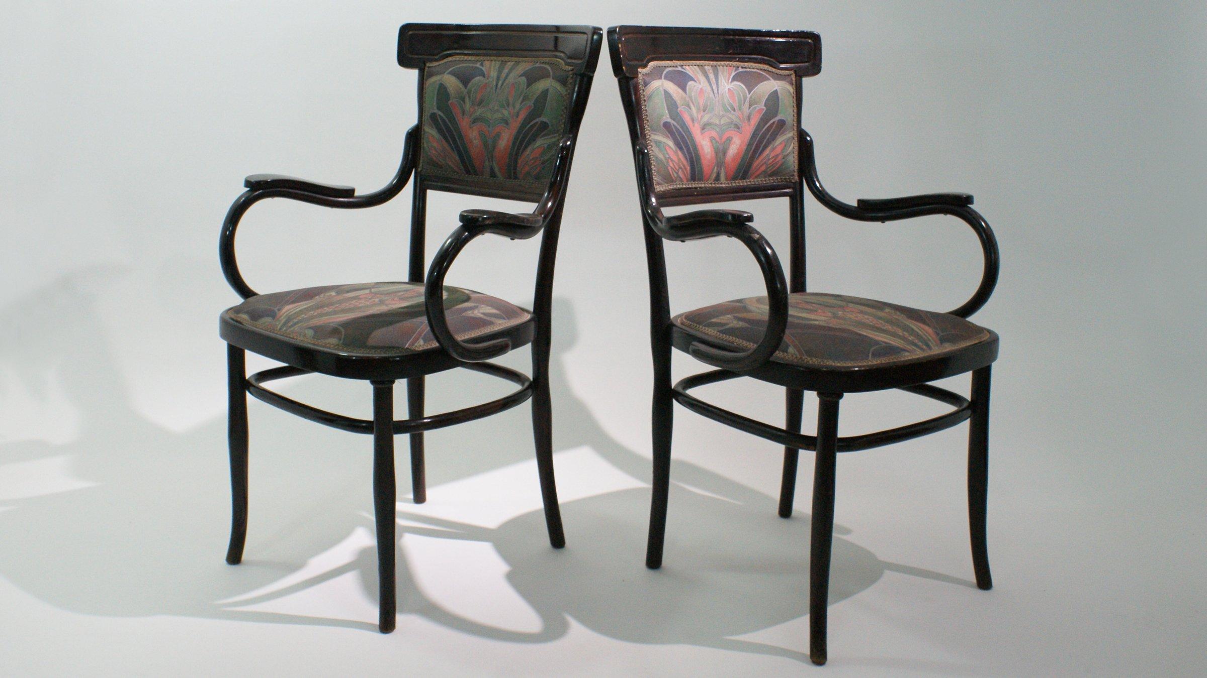 Divano e poltrone in stile Art Nouveau con etichetta Jakob & Joseph Kohn in vendita 5