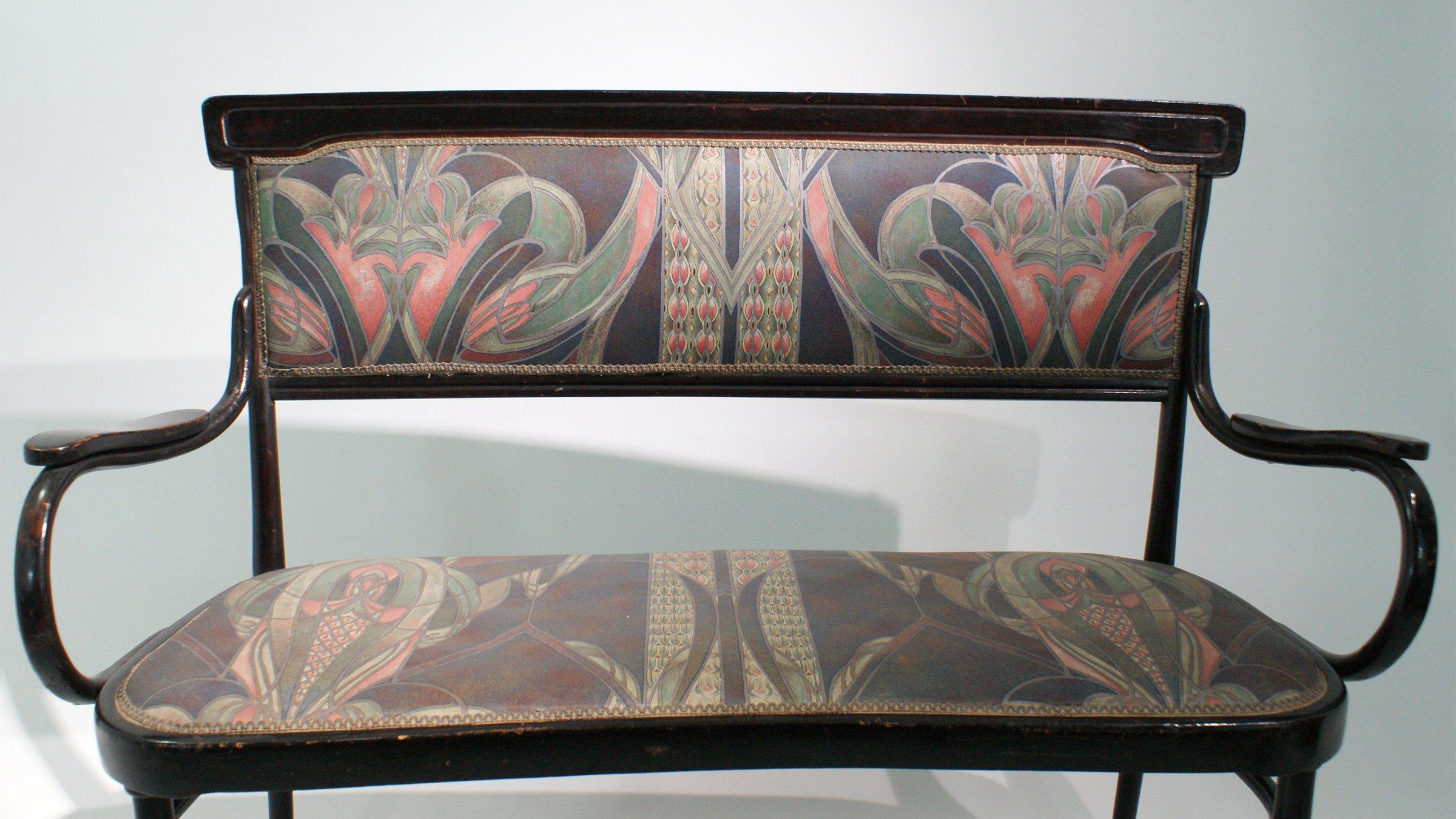 Hand-Painted Art Nouveau Sofa and Armchairs Labelled Jakob & Joseph Kohn For Sale