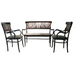 Art Nouveau Sofa and Armchairs Labelled Jakob & Joseph Kohn
