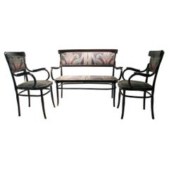 Art Nouveau Sofa and Armchairs Labelled Jakob & Joseph Kohn