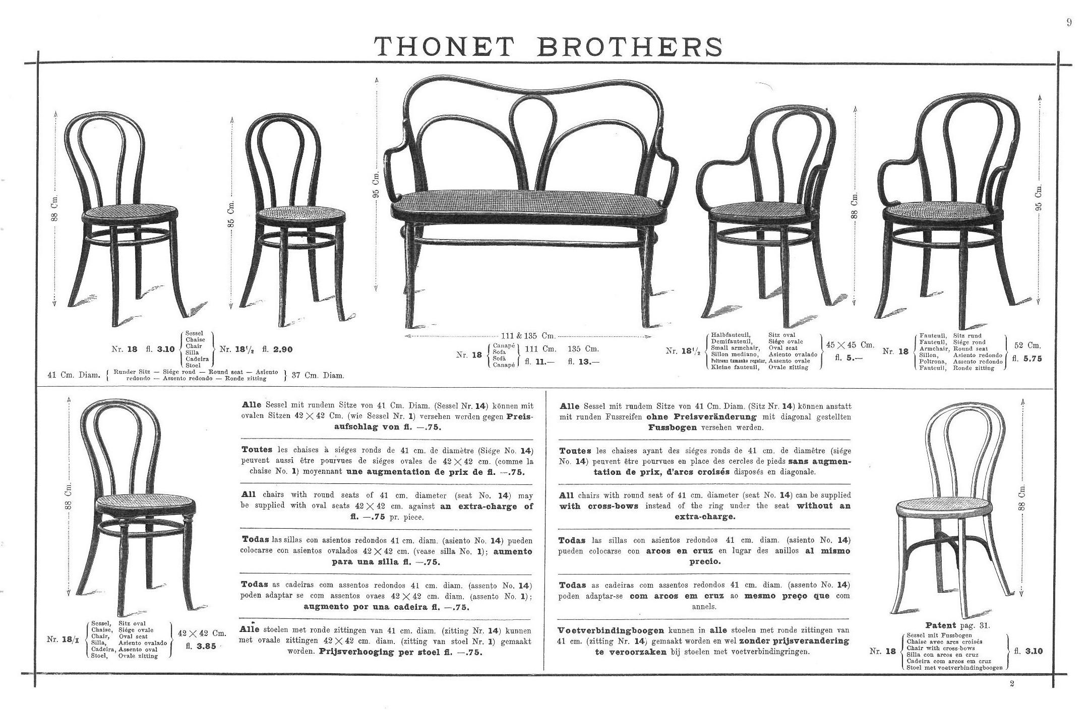 Art Nouveau Sofa Thonet Nr.18, circa 1918 4