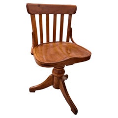 Art Nouveau Silla de Madera de Haya Suave Giratoria Regulable en Altura