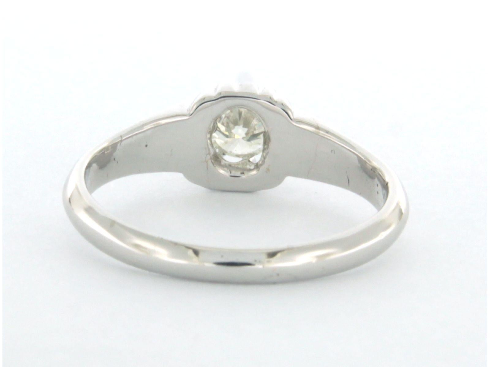 Taille brillant ART NOUVEAU Bague solitaire avec diamants taille brillant jusqu'à 0.40ct or 18k en vente