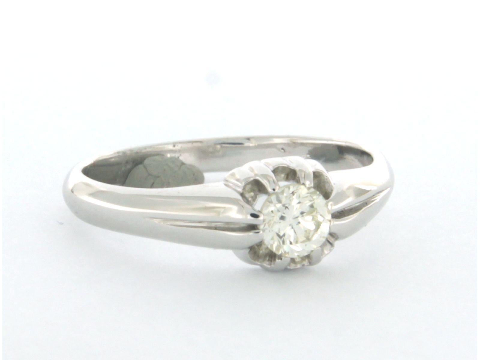ART NOUVEAU Bague solitaire avec diamants taille brillant jusqu'à 0.40ct or 18k Excellent état - En vente à The Hague, ZH
