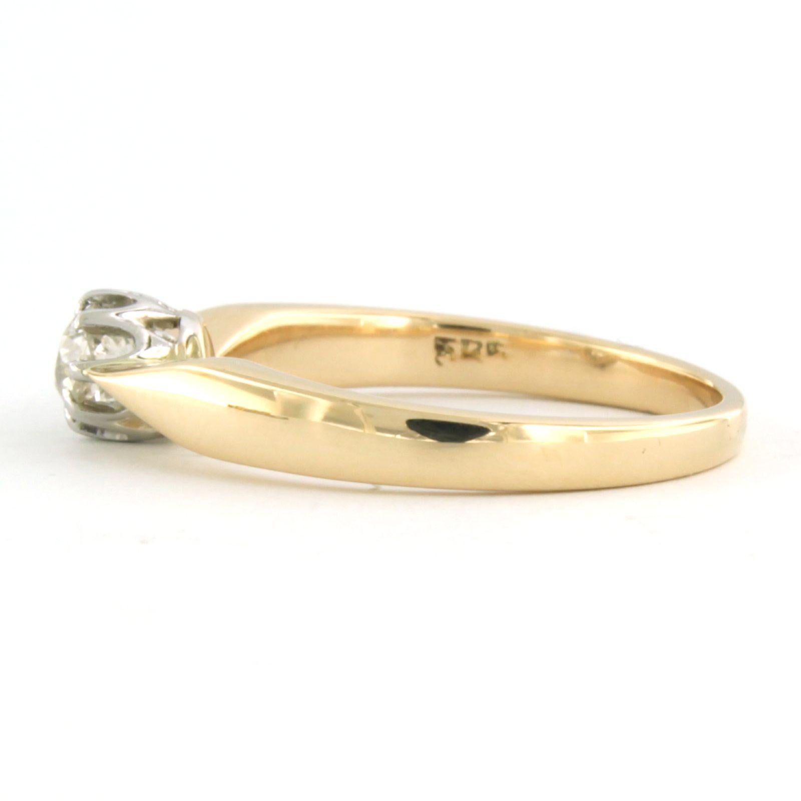 Art Nouveau ART NOUVEAU solitaire ring with old mine cut diamond up to 0.25ct 14k gold For Sale