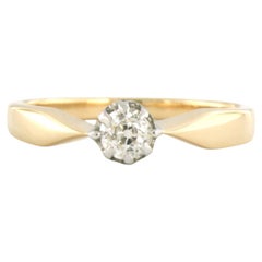 ART NOUVEAU Solitärring mit Diamanten im alten Minenschliff bis zu 0,25 Karat 14k Gold