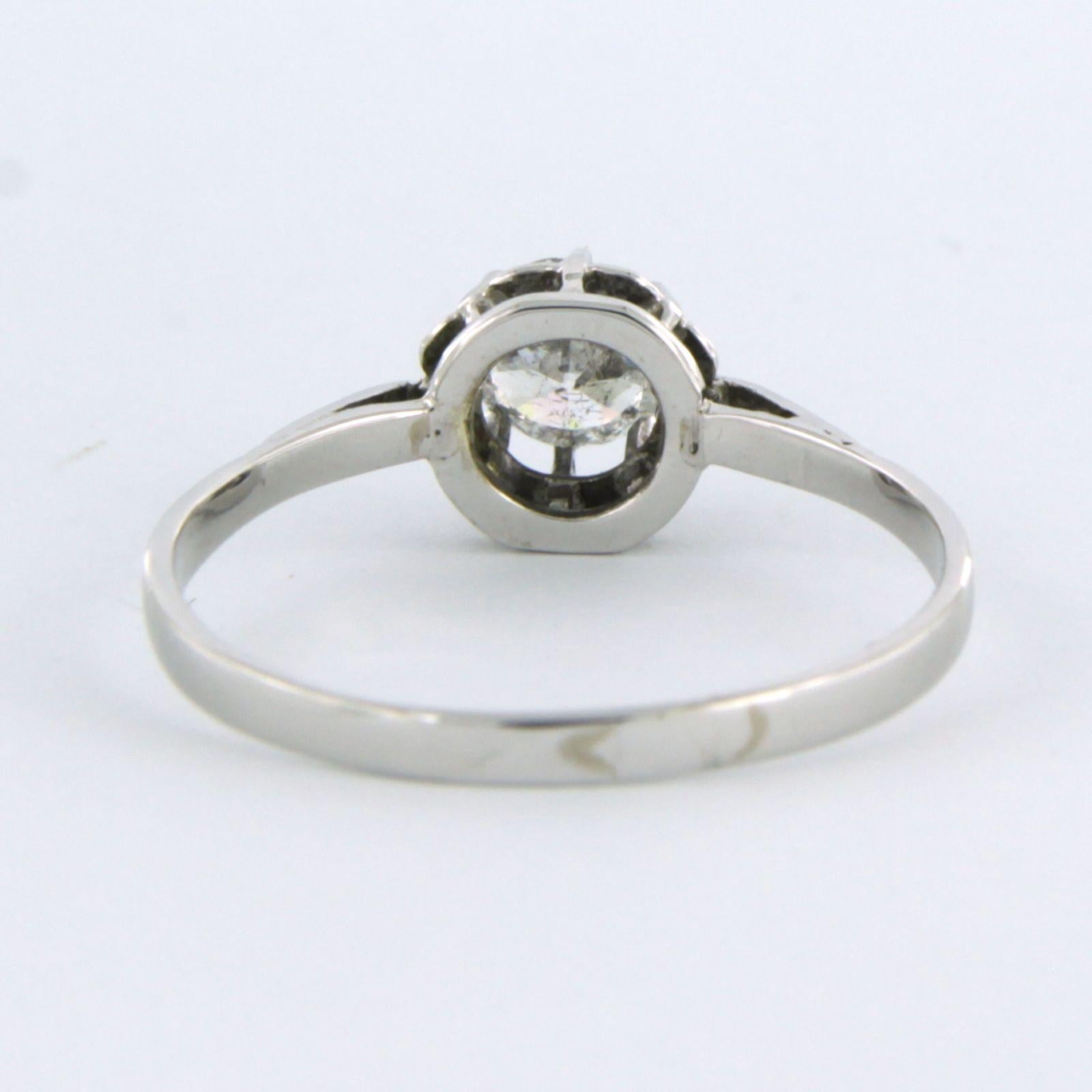 ART NOUVEAU Bague solitaire avec diamant taille ancienne jusqu'à 0,50ct or 14k Excellent état - En vente à The Hague, ZH