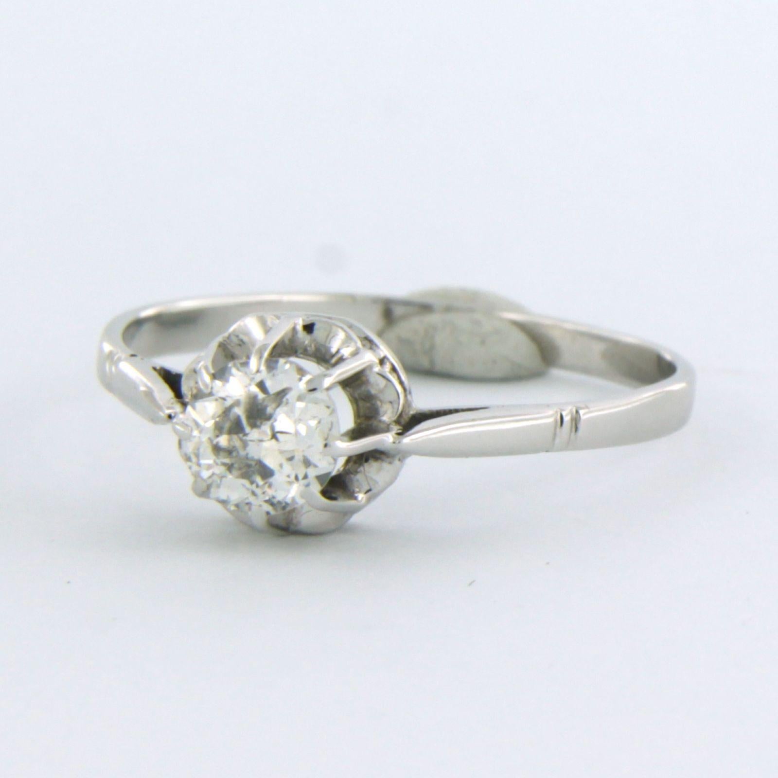ART NOUVEAU Bague solitaire avec diamant taille ancienne jusqu'à 0,50ct or 14k Pour femmes en vente