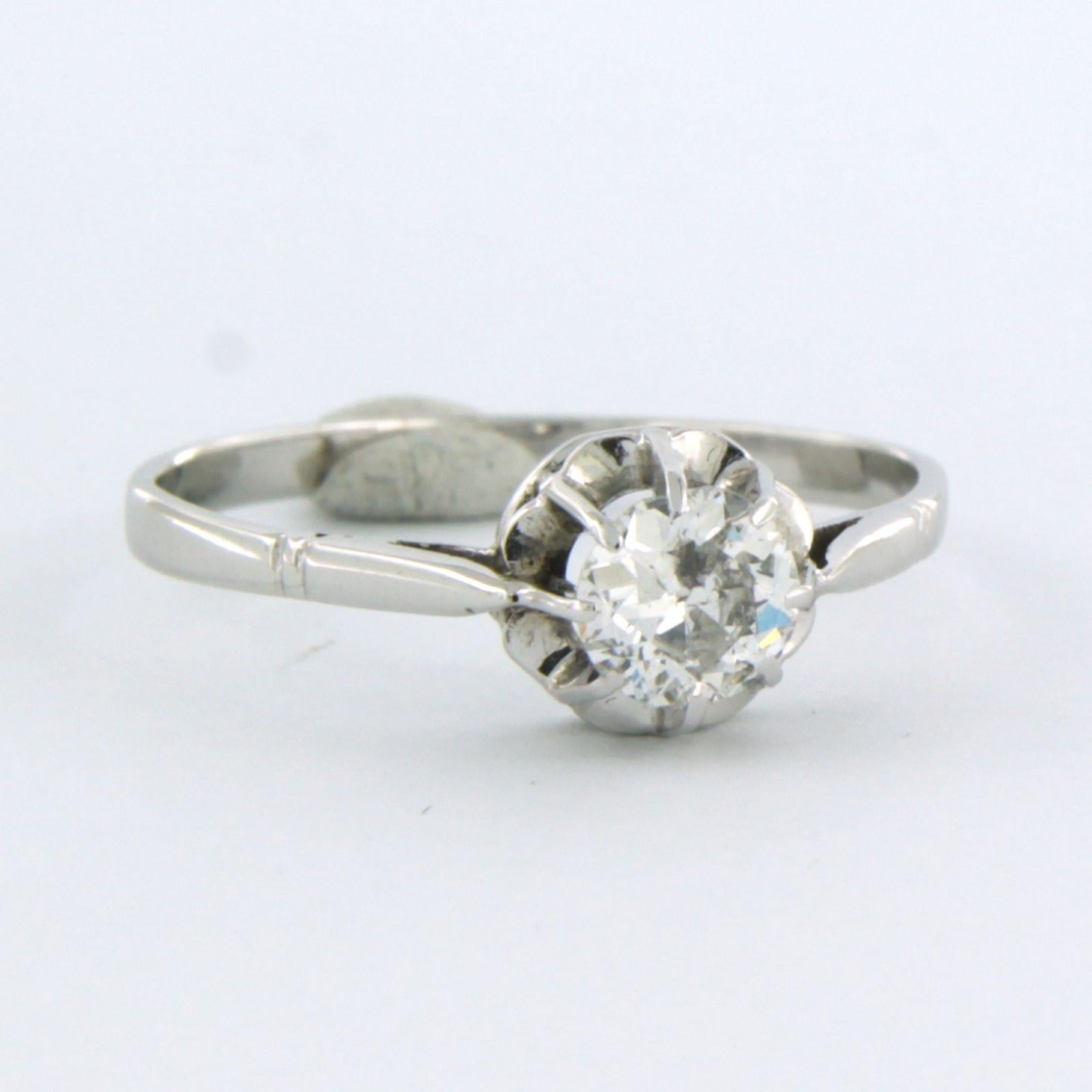 ART NOUVEAU Bague solitaire avec diamant taille ancienne jusqu'à 0,50ct or 14k en vente 1