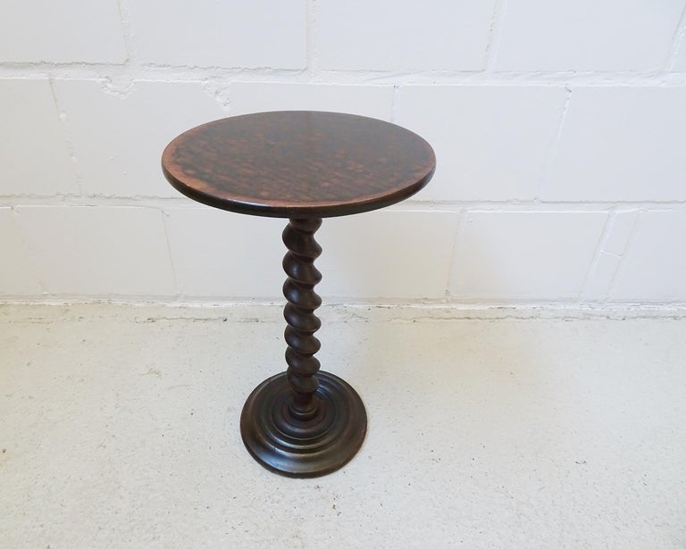 Art Nouveau Spiral carved Leg Side Martini Table, Column, France 1900 ...
