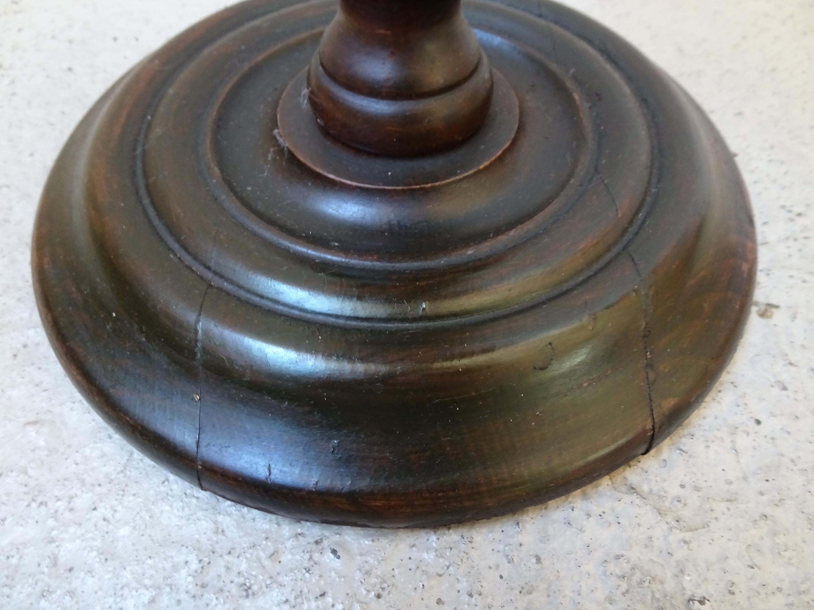 Wood Art Nouveau Spiral carved Leg Side Martini Table, Column, France 1900