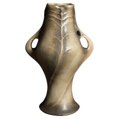 Antique Art Nouveau Spiral Leaf Vase by Paul Dachsel for RStK Amphora