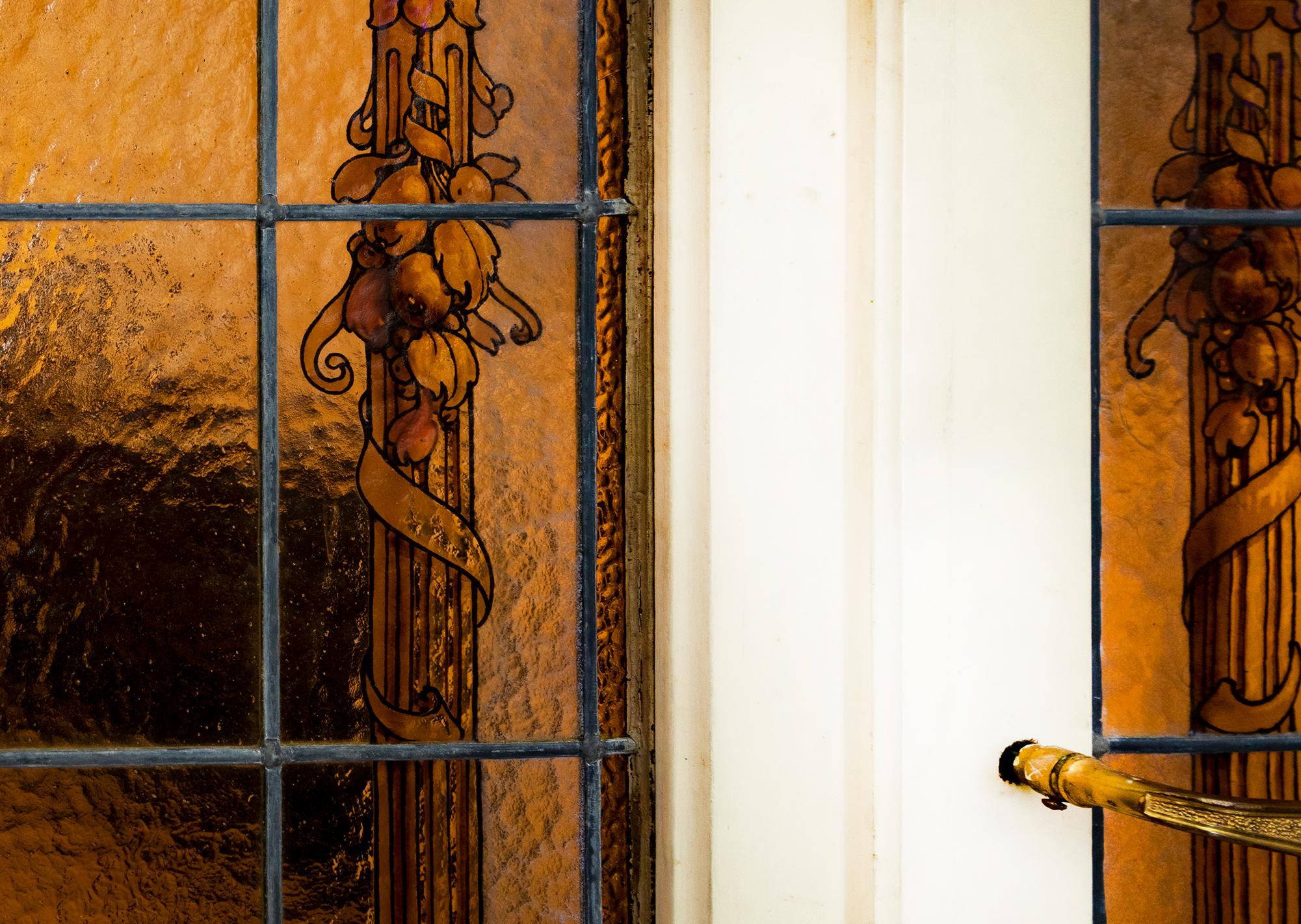 Art Nouveau Stained Glass Doors, Early 1900s, France For Sale 2