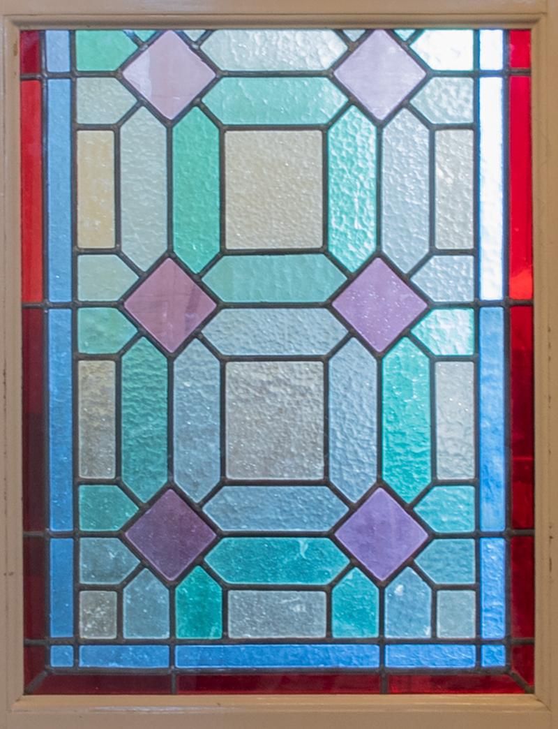 Art Nouveau Glasmalerei 10 Panel in 5 Türen (Gemalt) im Angebot