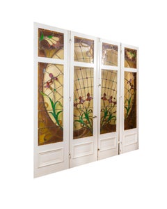Art Nouveau Stained Glass Panel Doors