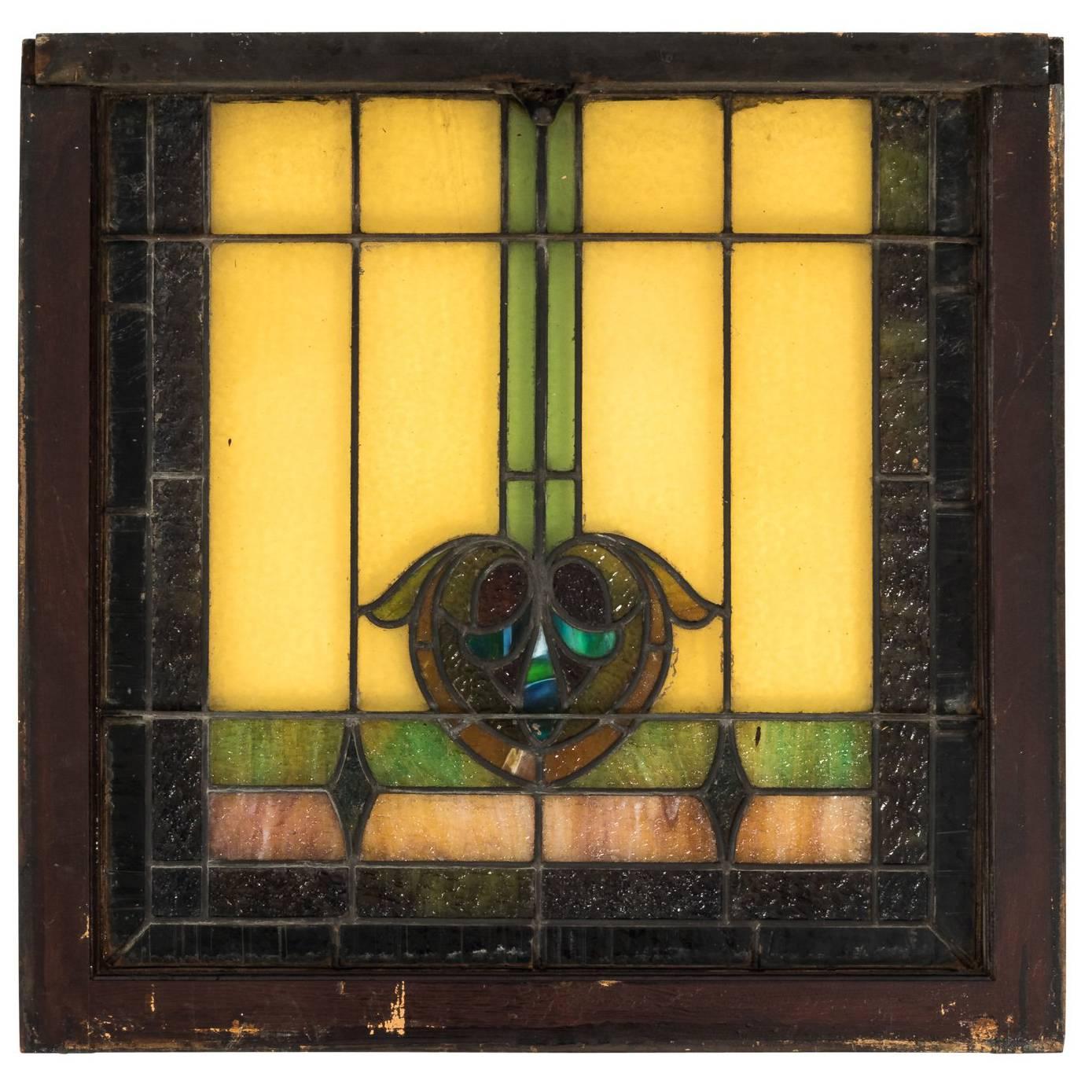 Art Nouveau Stained Glass Window