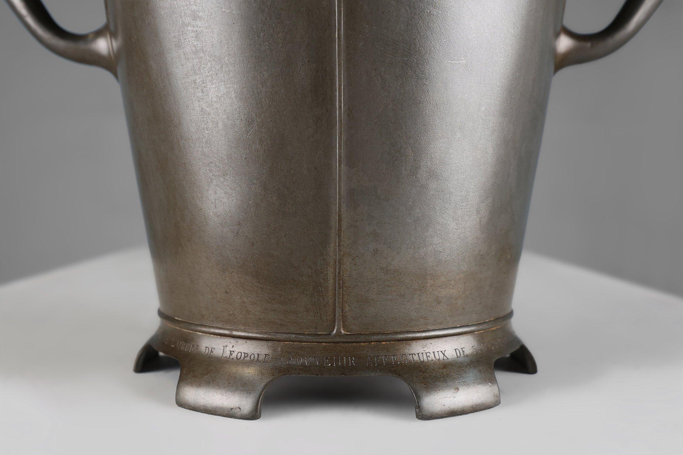 Raffreddatore per vino o champagne in latta con timbro Art Nouveau, Belgio, 1906 In condizioni buone in vendita a Meulebeke, BE