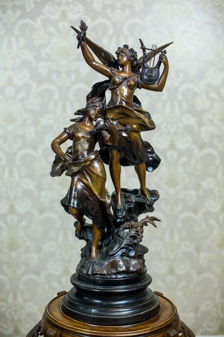 Art Nouveau Statue by Louis A. Moreau, the Turn of the 19th and 20th