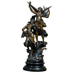 Art Nouveau Statue by Louis A. Moreau, the Turn of the 19th and 20th Century