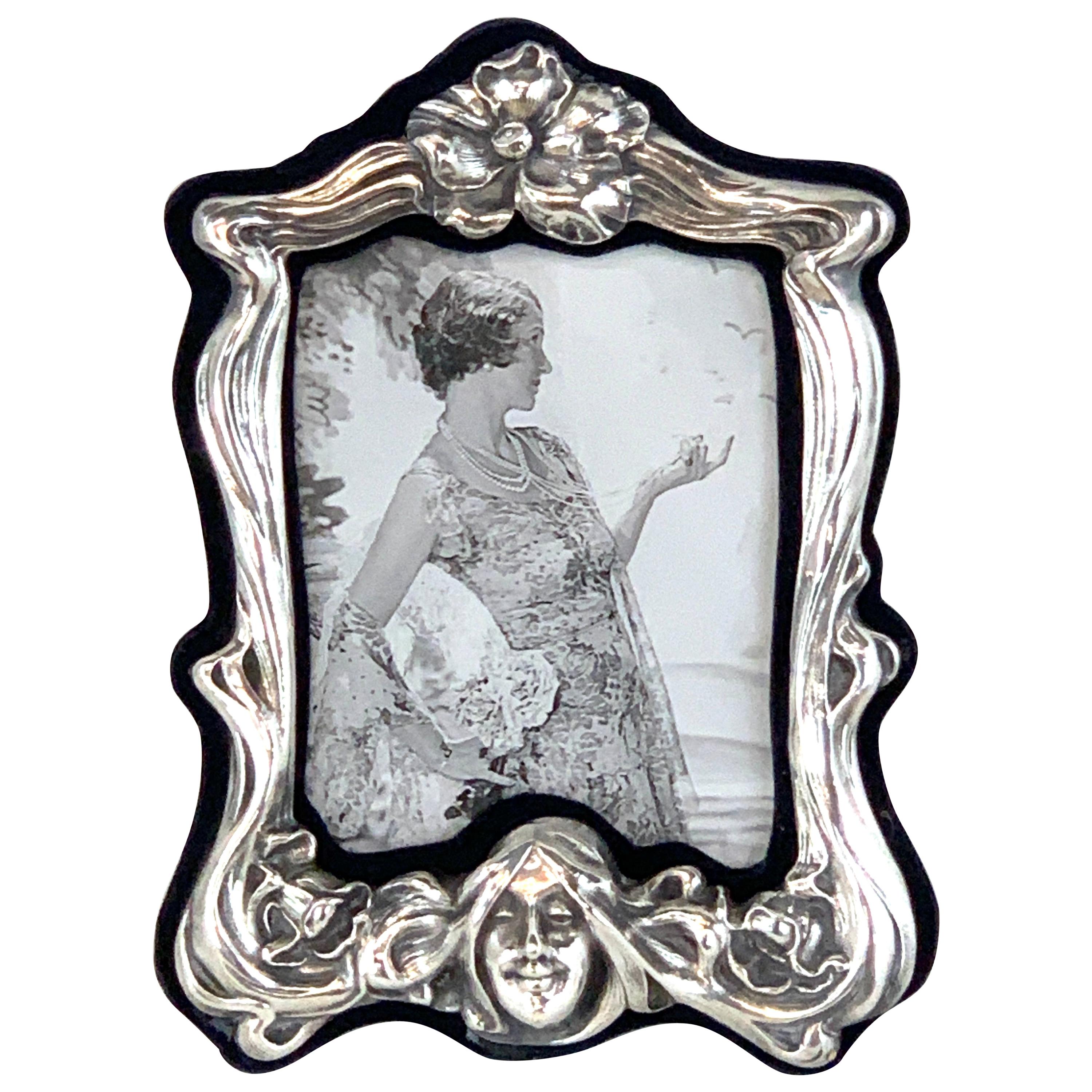Art Nouveau Sterling Lady Motif Figural Frame