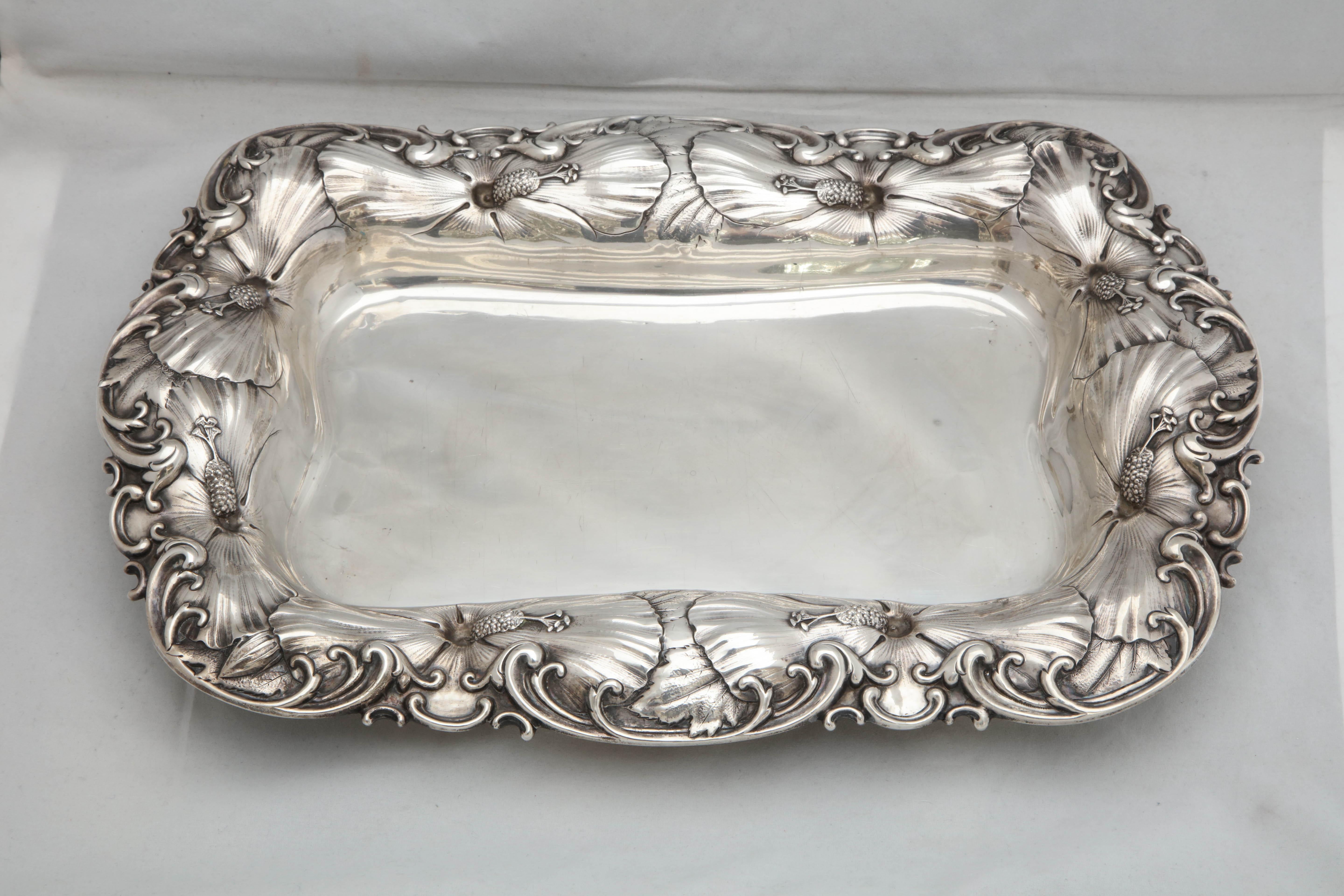 Art Nouveau Sterling Silver Asparagus Dish with Matching Sterling Silver Liner 8