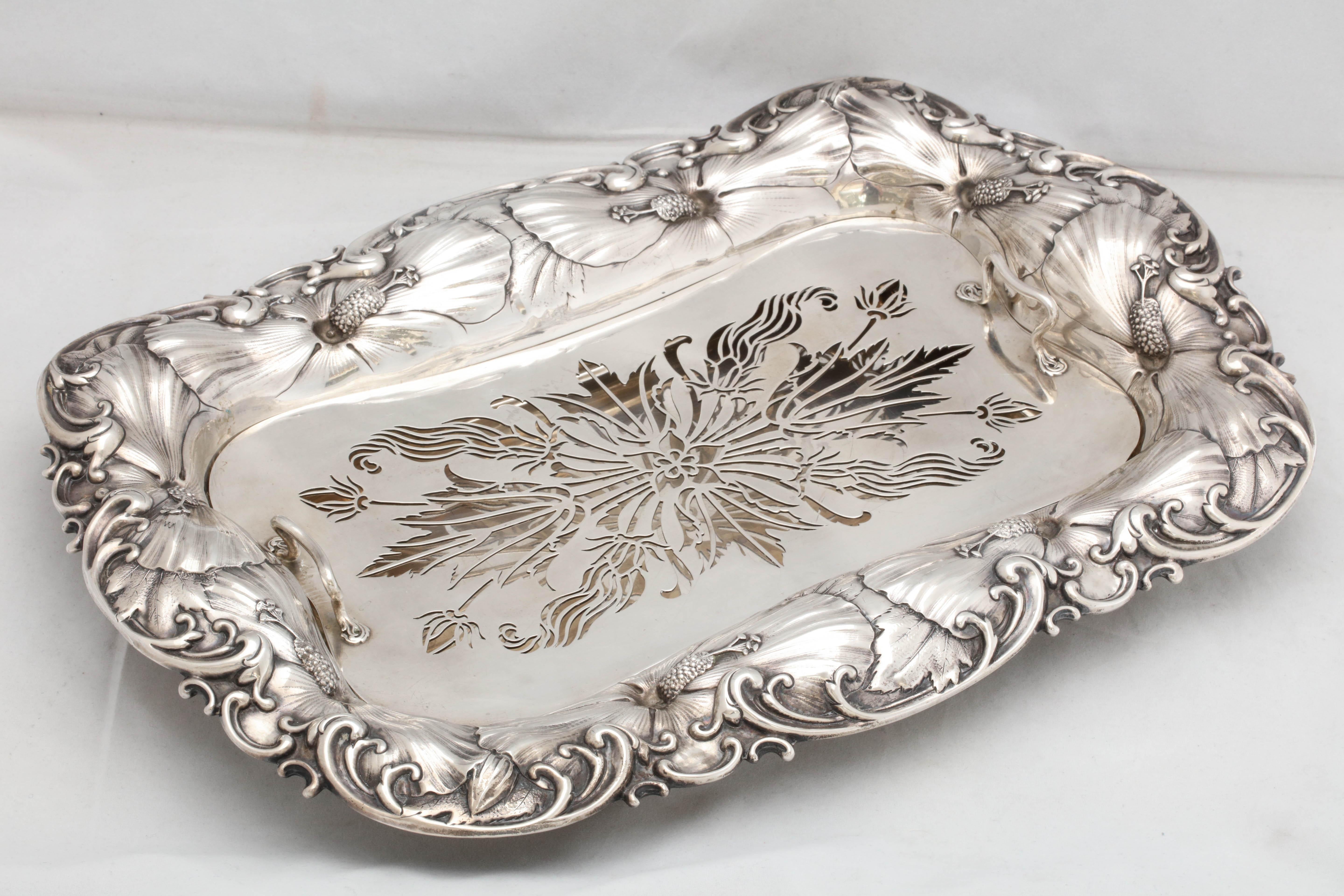 Art Nouveau Sterling Silver Asparagus Dish with Matching Sterling Silver Liner 2