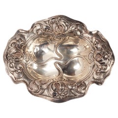 Art nouveau sterling silver bowl, USA 1890. 