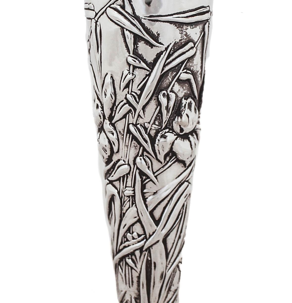 English Art Nouveau Sterling Silver Bud Vase