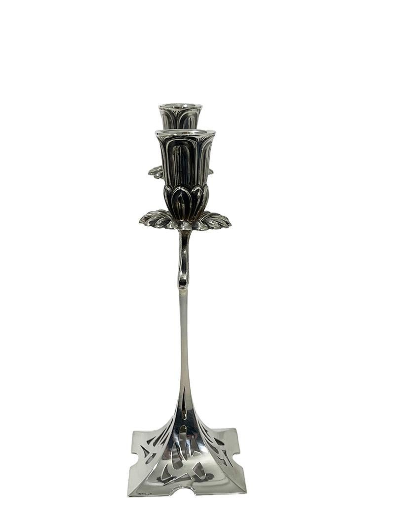 American Art Nouveau sterling silver candelabras, 1900-1920 For Sale