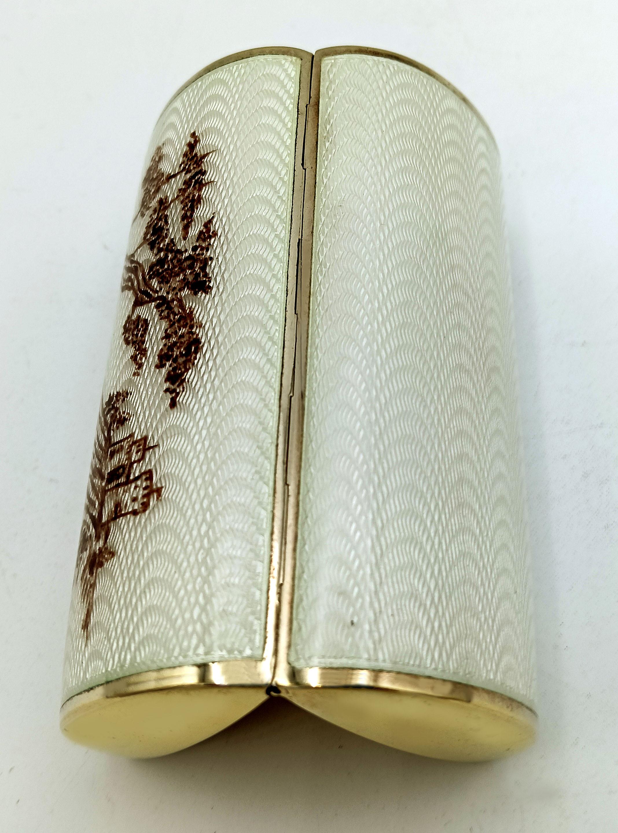 Art Nouveau Sterling Silver Cigarette Case Enamel and Hand-Painted Miniature For Sale 3