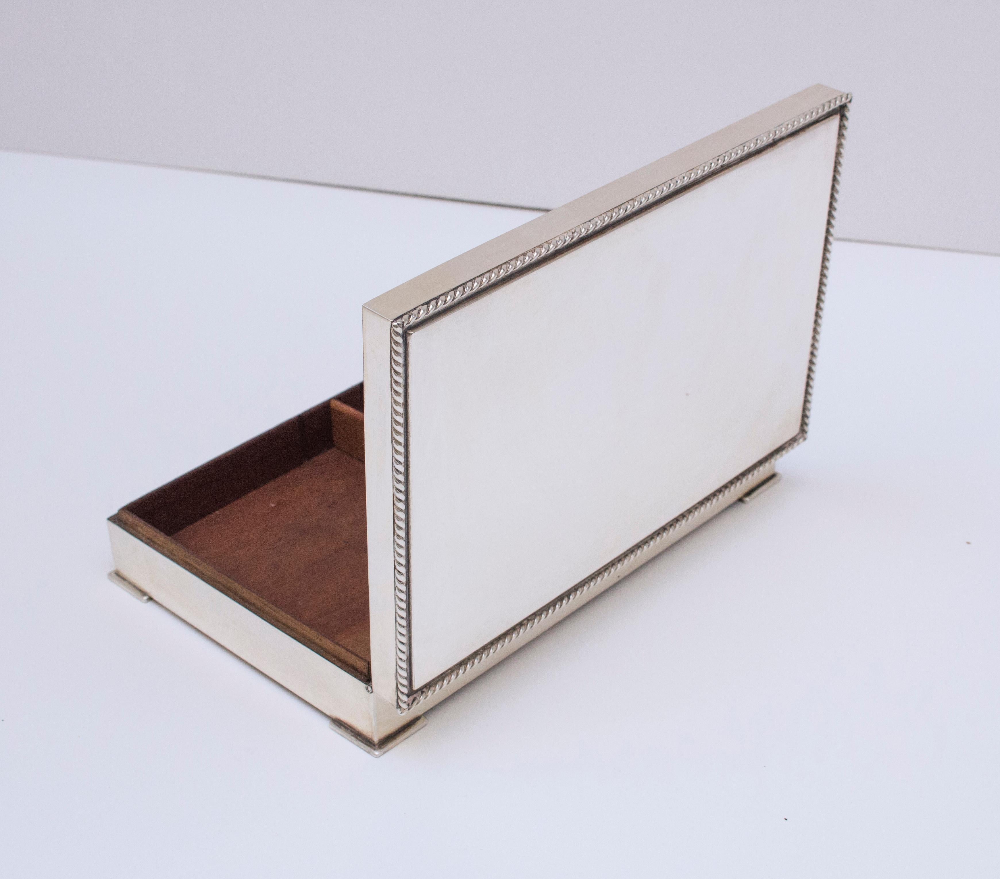 European Art Nouveau Sterling Silver Coffer / Cigar Box