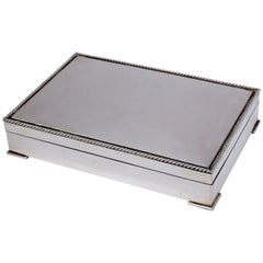 Art Nouveau Sterling Silver Coffer / Cigar Box