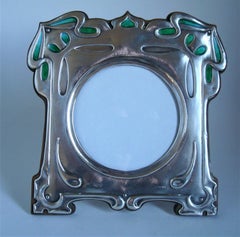 Art Nouveau - Art & Craft Sterling Silver Enamel Photograph Frame, Cymric 1903