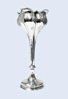 Art Nouveau Sterling Silver Flower Vase, Birmingham 1902 Henry Matthews