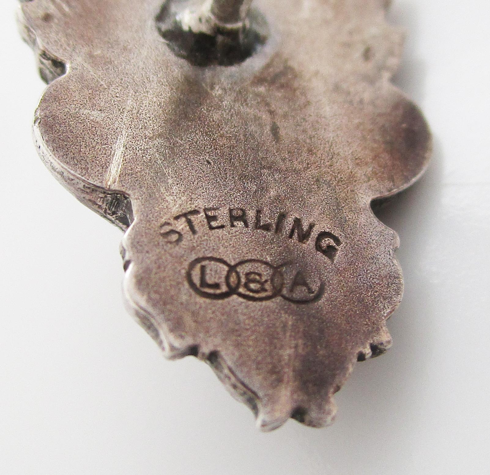 Art Nouveau Sterling Silver Garnet Devil Mephistopheles Lapel Pin In Excellent Condition In Lexington, KY