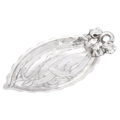 Art Nouveau Sterling Silver Leaf-Form Bonbon Dish By Gorham