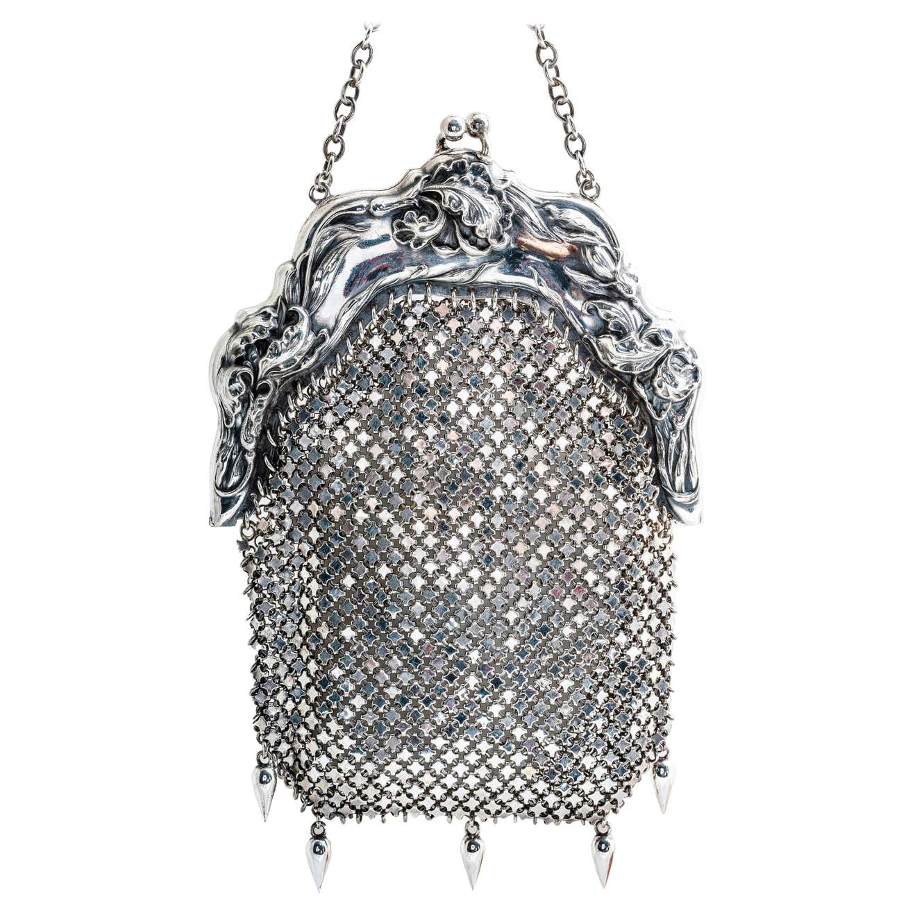 Art Nouveau Sterling Silver Mesh Coin Purse Handbag For Sale at 1stDibs ...