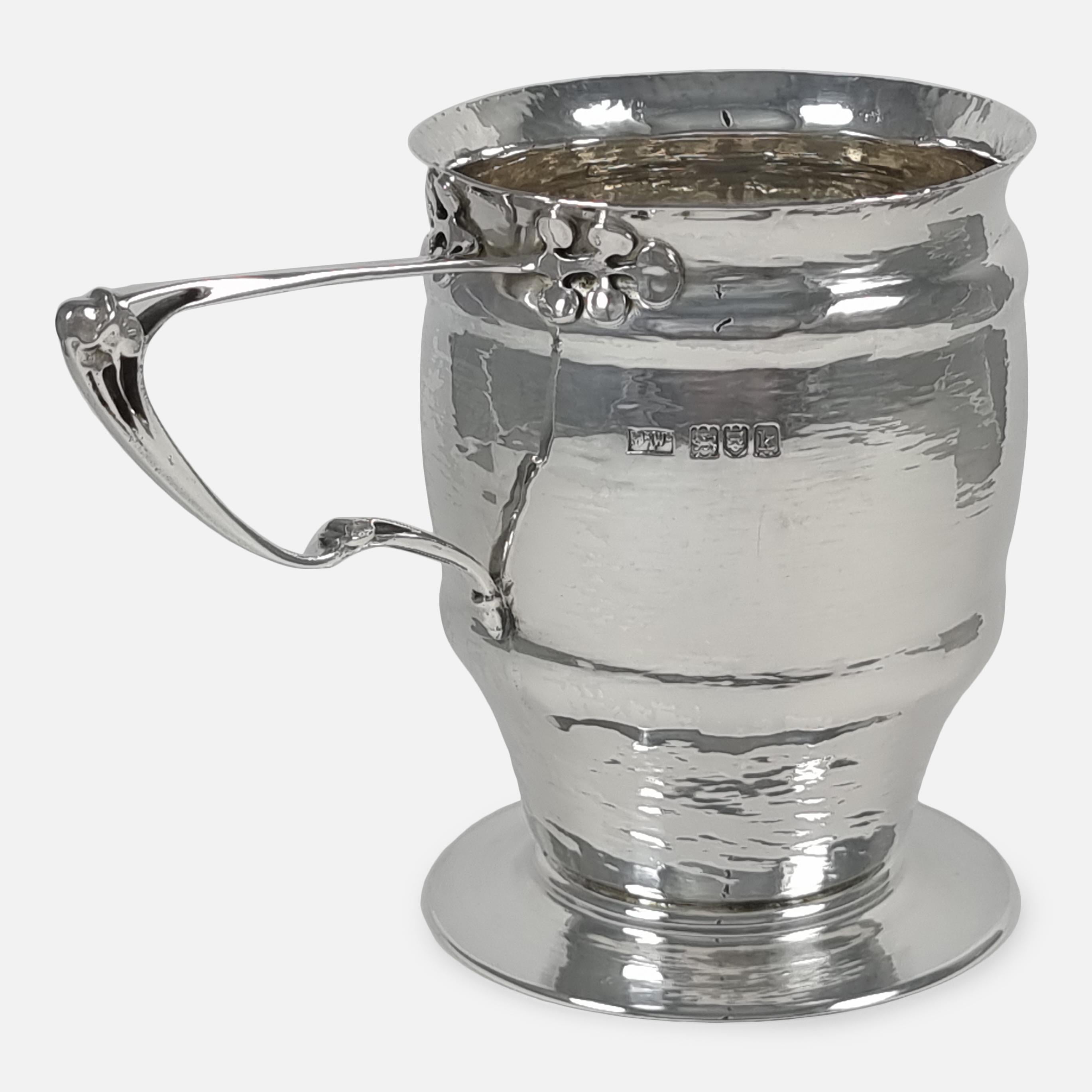 Early 20th Century Art Nouveau Sterling Silver Mug, Mappin & Webb, 1905 For Sale