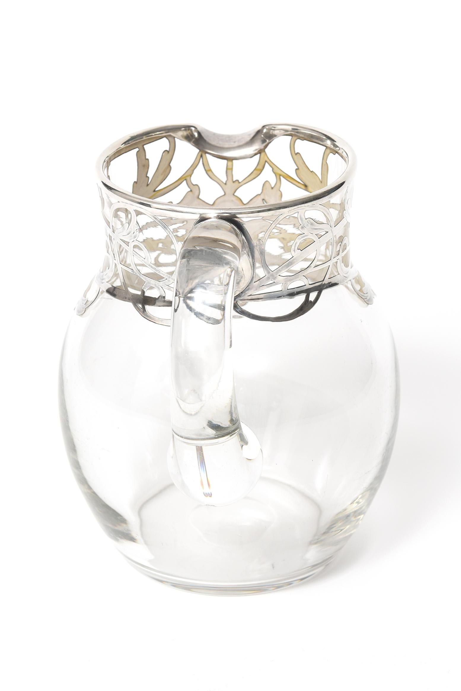 floral glass pitcher