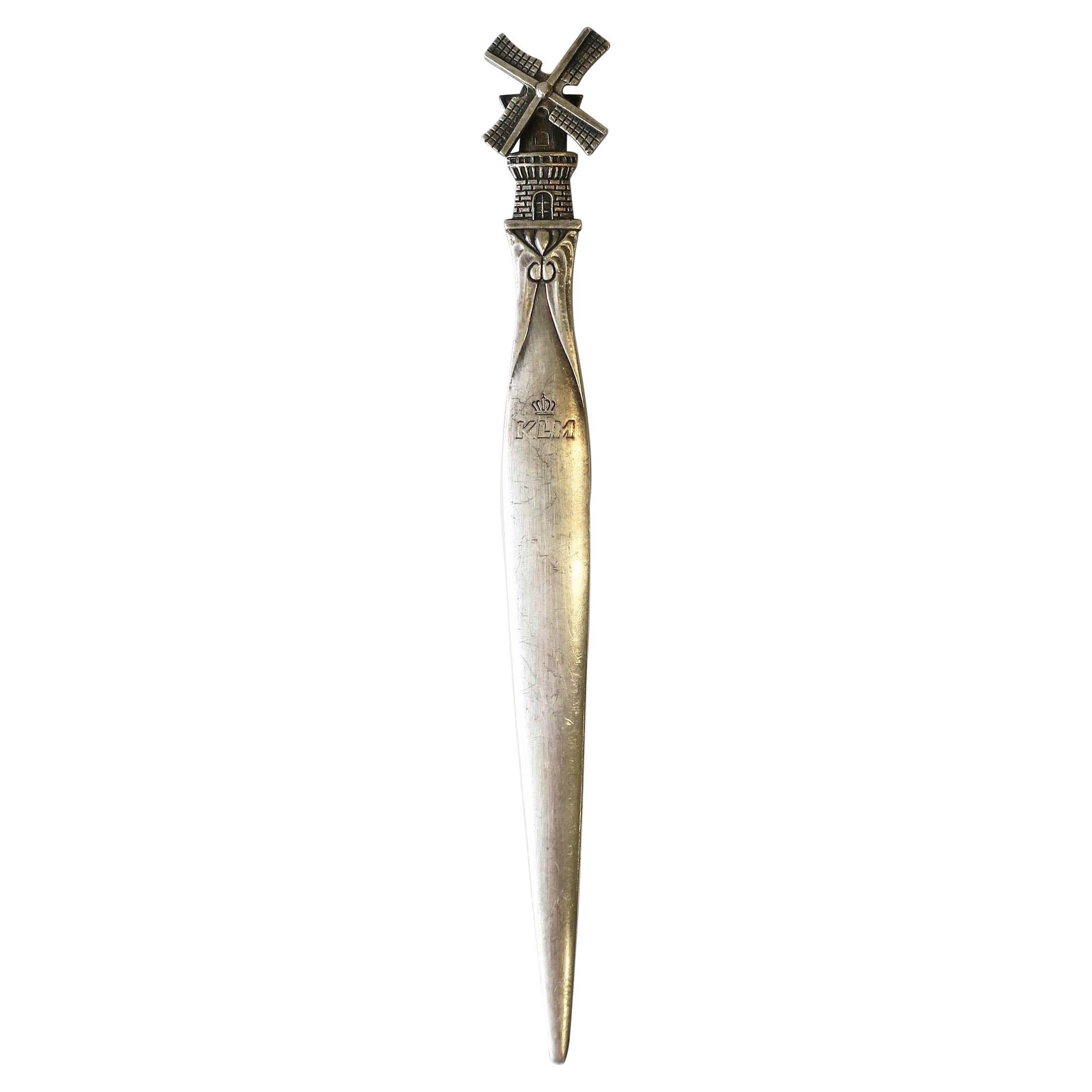 Brieföffner im Art nouveau-Stil aus Sterlingsilber für KLM Airlines im Angebot