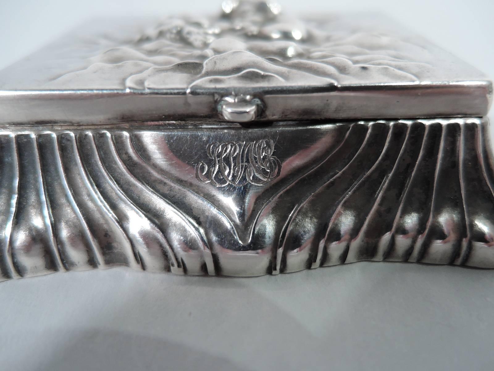 20th Century Art Nouveau Sterling Silver Postage Stamp by Desirable Unger Bros