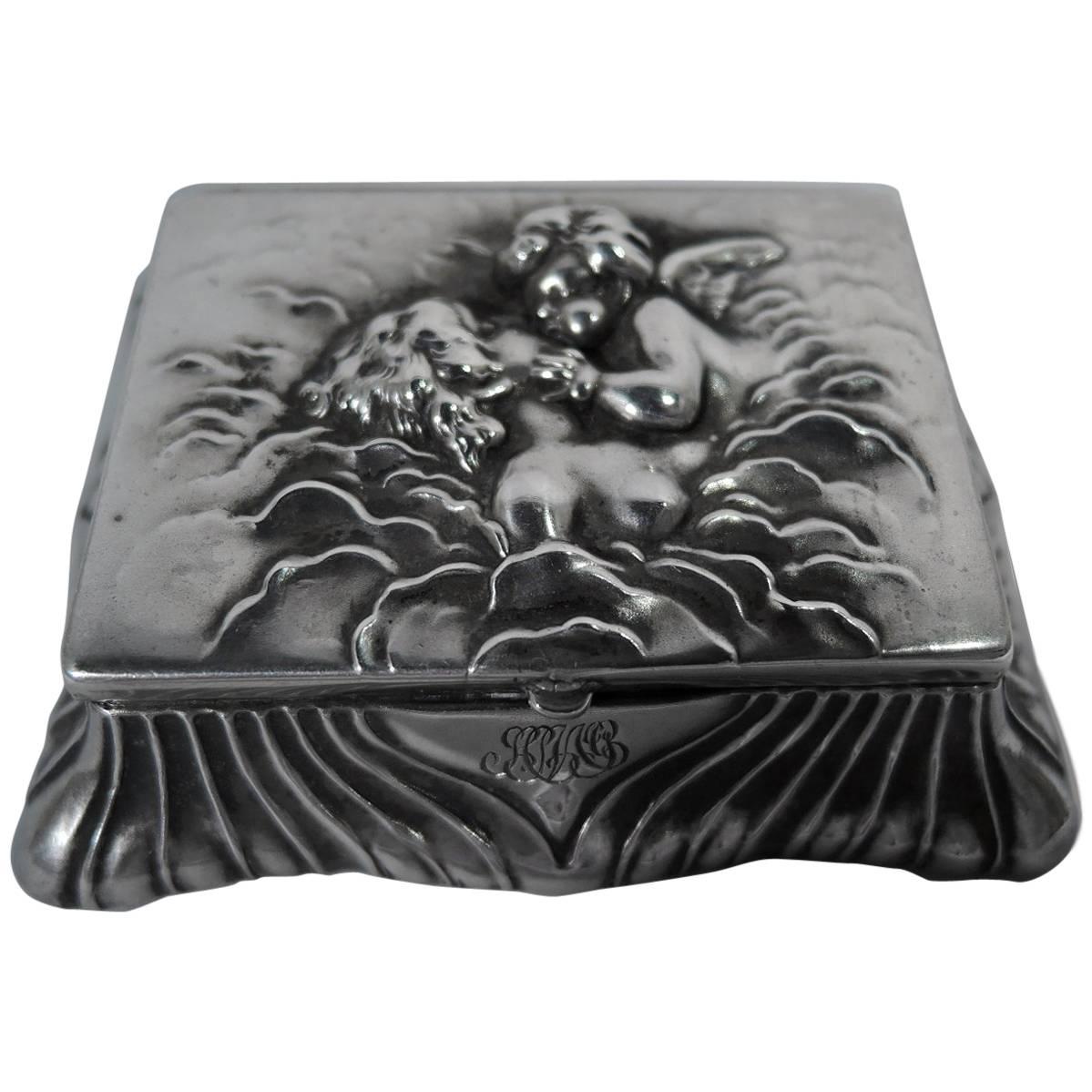 Art Nouveau Sterling Silver Postage Stamp by Desirable Unger Bros