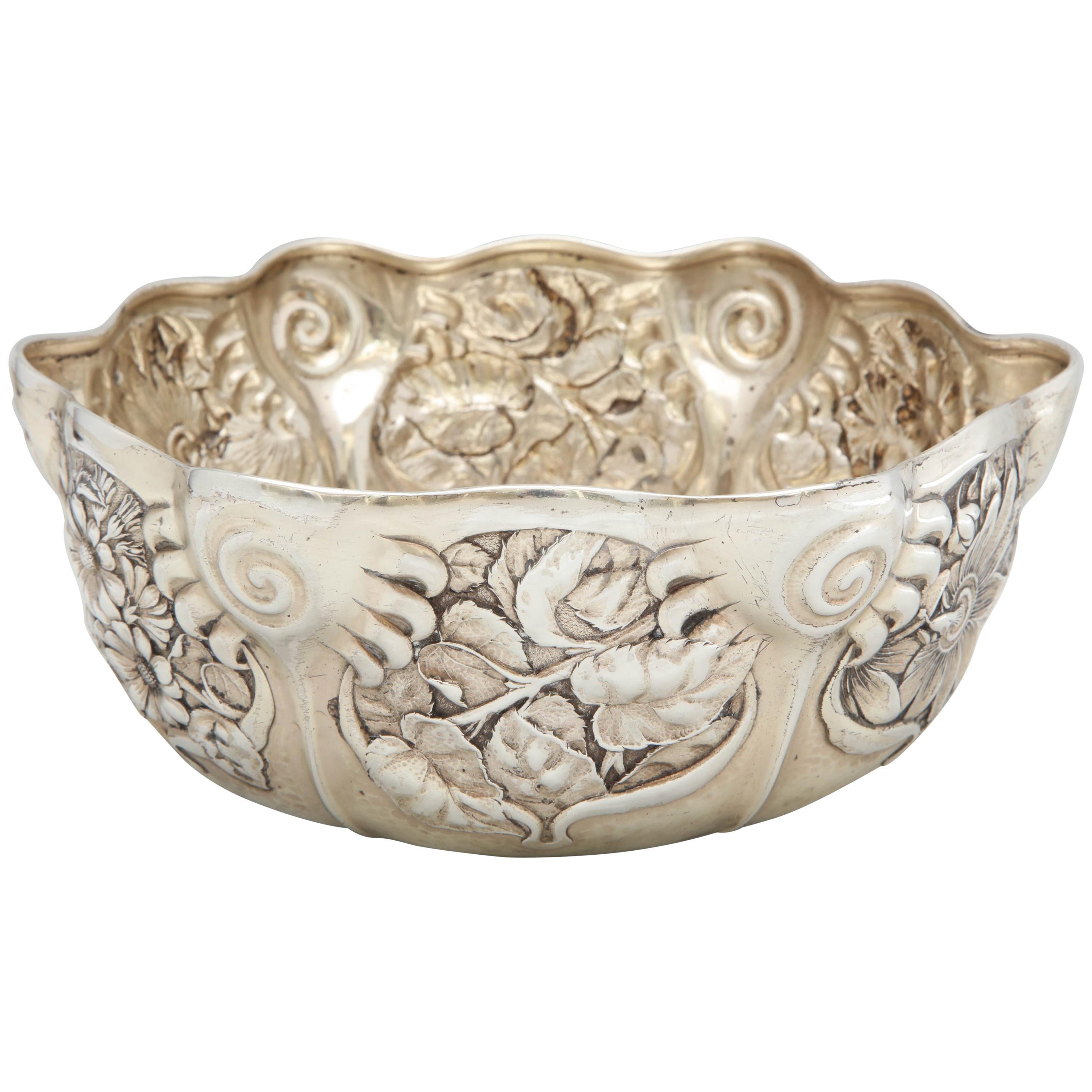 Art Nouveau Sterling Silver Serving Bowl by Whiting Mfg. Co
