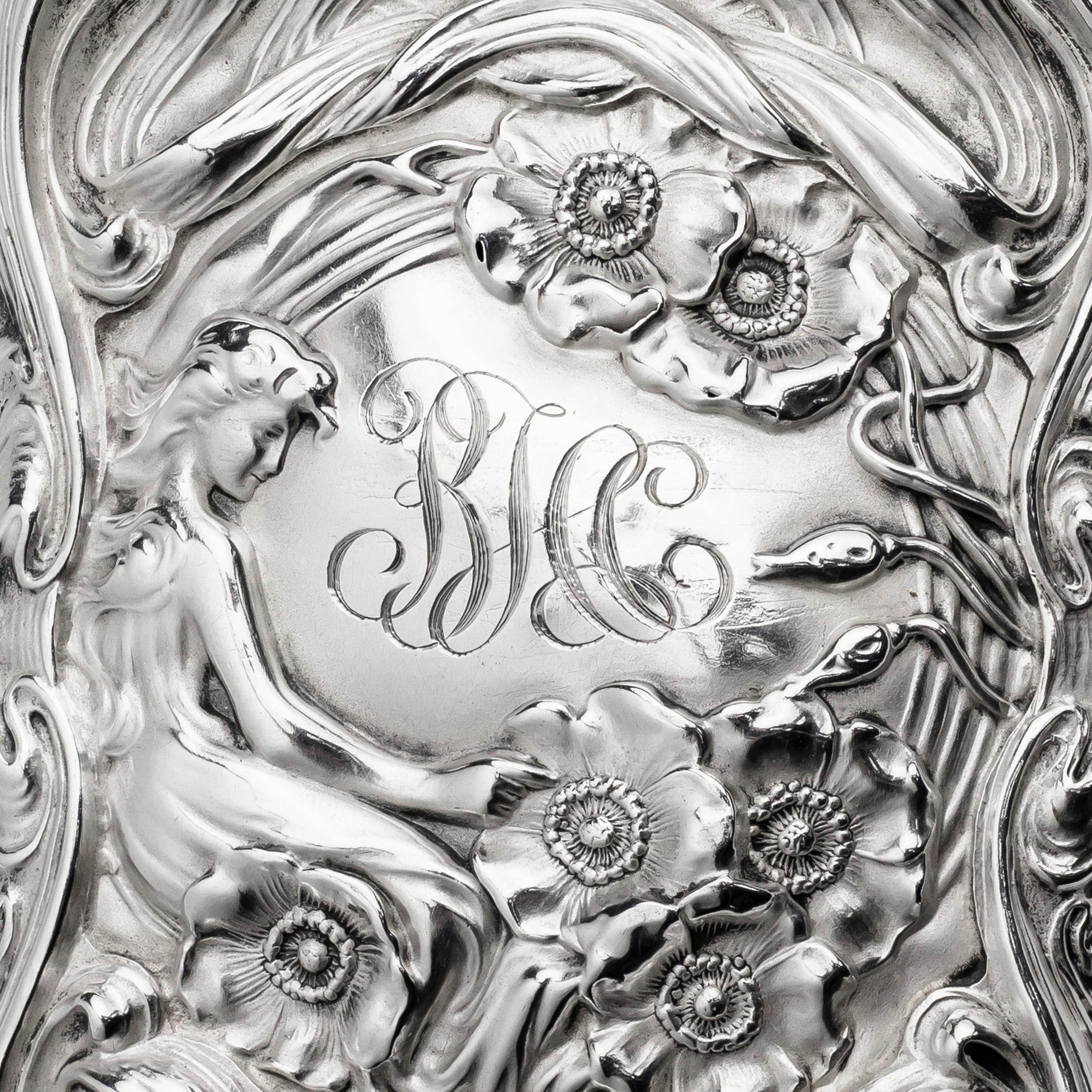 Art Nouveau Sterling Silver Vanity Box by Unger Brothers 2