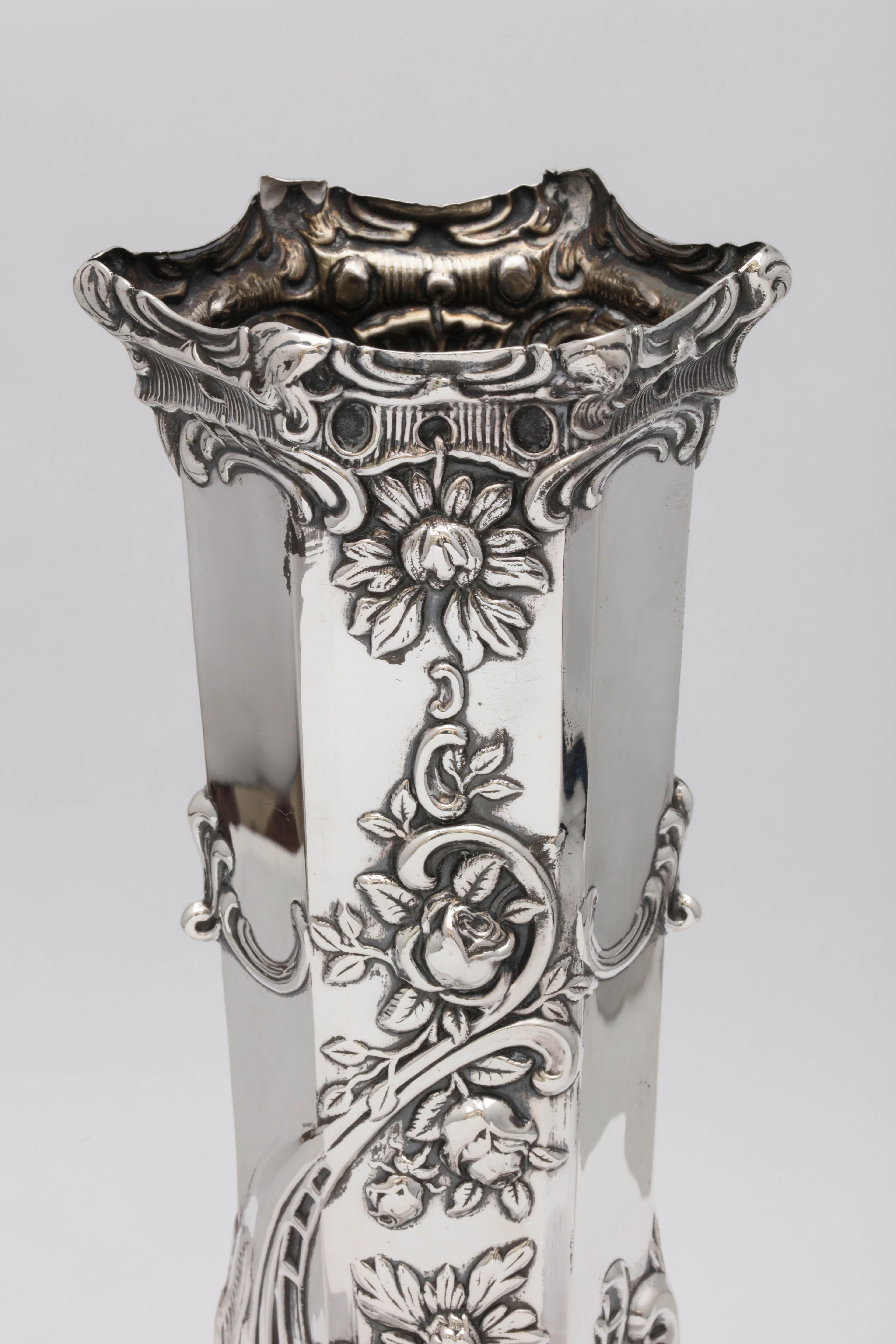 Art Nouveau Sterling Silver Vase 5