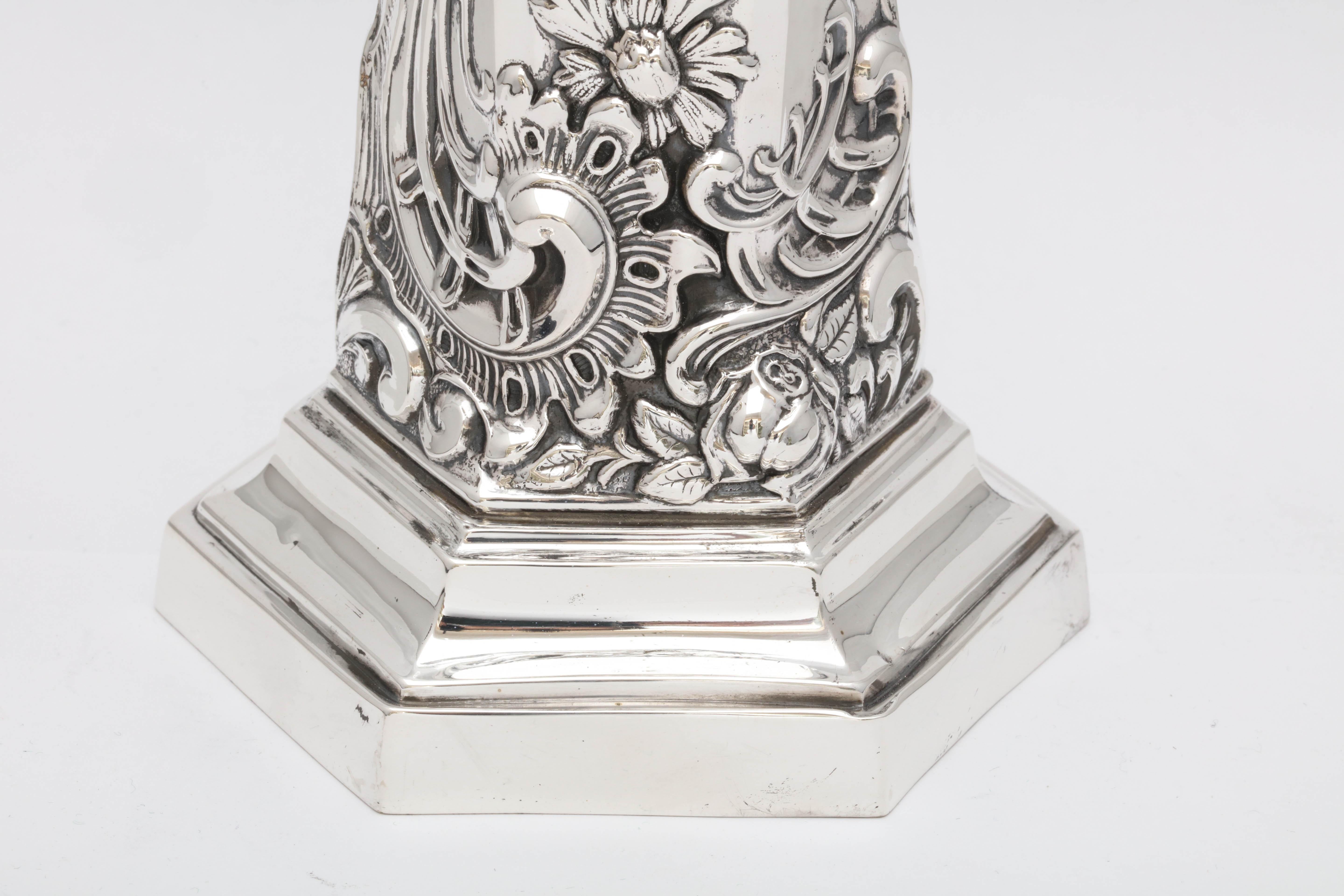 English Art Nouveau Sterling Silver Vase